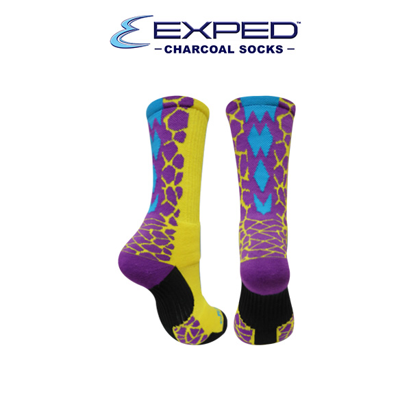 exped kids sports thick cotton charcoal regular socks 360247 yellow