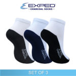 exped ladies casual cotton charcoal anklet socks 480451 set of 3