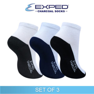 exped ladies casual cotton charcoal anklet socks 480451 set of 3