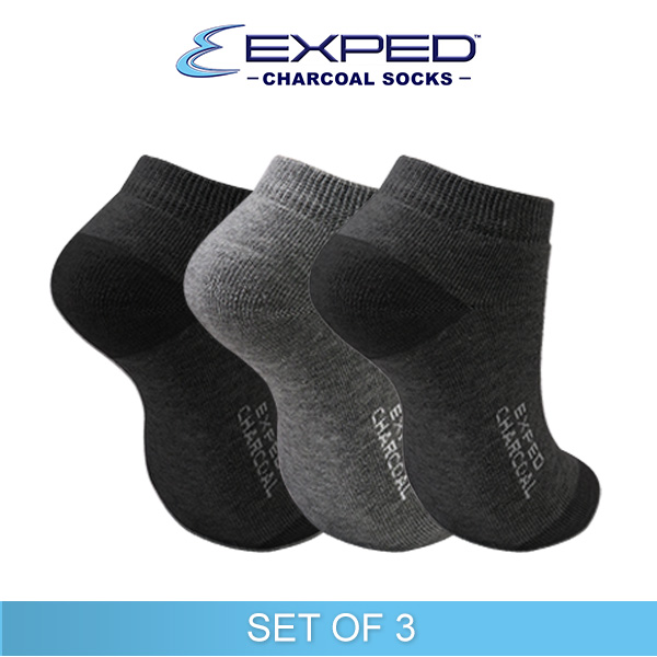 exped ladies sports thick cotton charcoal low cut socks 4a0257 set of 3