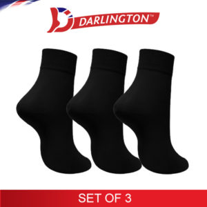 darlington ladies casual nylon anklet socks wt8 black set of 3