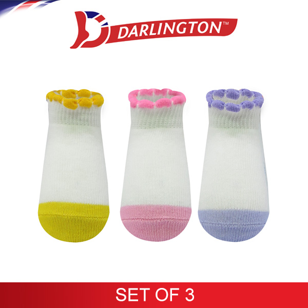 darlington babies casual cotton anklet socks 6c1298 set of 3