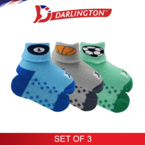 darlington babies fashion cotton anti slip anklet socks 6a0944 set of 3