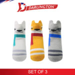 darlington babies fashion cotton garterless anklet socks 6b0442 set of 3
