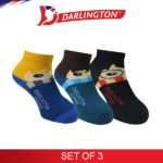 darlington kids fashion cotton coffee anklet socks 7b0331 set of 3