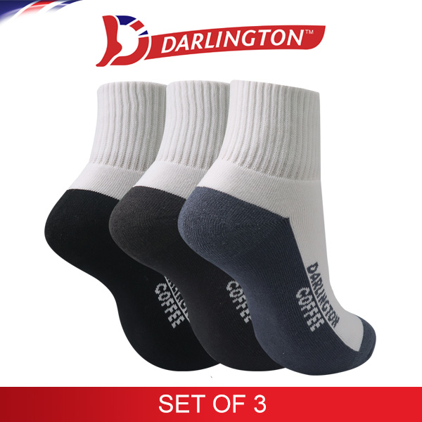 darlington men sports thick cotton coffee anklet socks 9a1167 set of 3