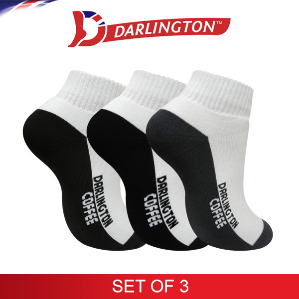 darlington men sports thick cotton coffee low cut socks 960668 set of 3