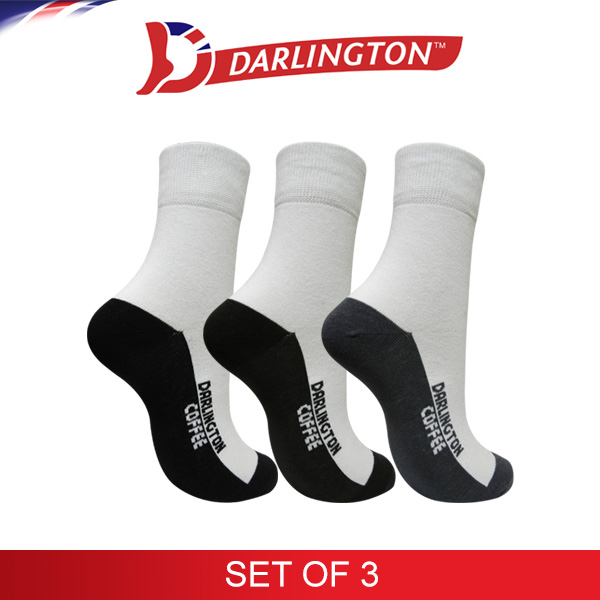 darlington men sports thick cotton coffee medium socks 960671 set of 3