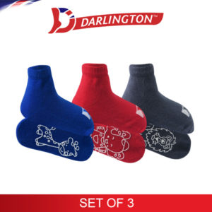 darlington babies fashion cotton anti slip anklet socks 6b0348 set of 3