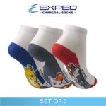 exped kids casual cotton charcoal anklet socks 3d0332 set of 3