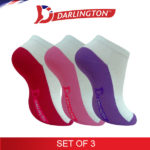 darlington ladies casual cotton low cut socks wdbp1e set of 3