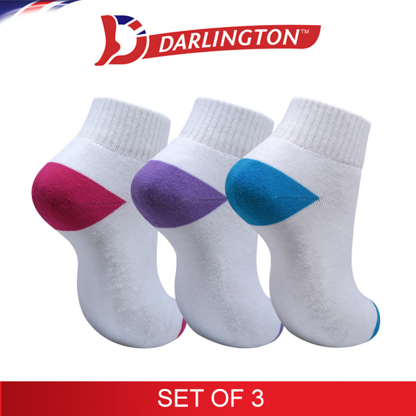 darlington ladies sports thick colored heeltoe anklet socks wdbp1h set of 3