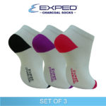 exped ladies casual charcoal colored heeltoe low cut socks webp1a set of 3