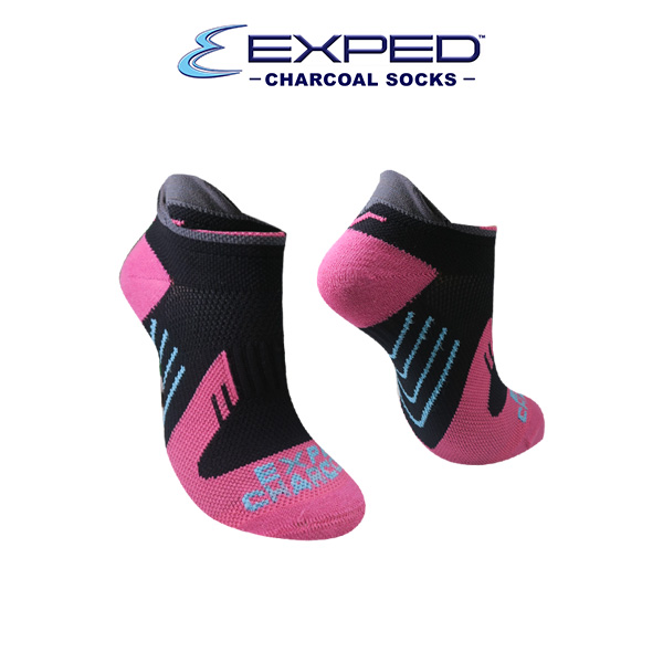 exped ladies sports nylon biker charcoal foot socks 4d0377 fandango pink