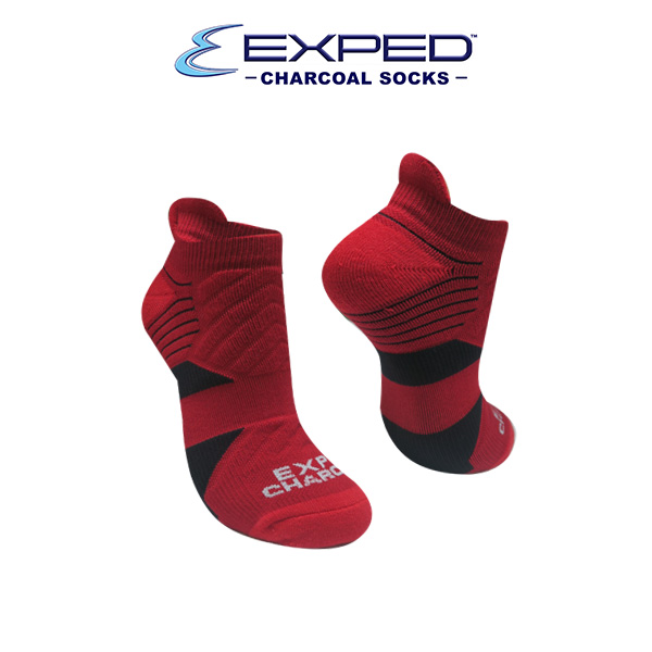 exped men sports cotton charcoal low cut socks 5d0690 crimson