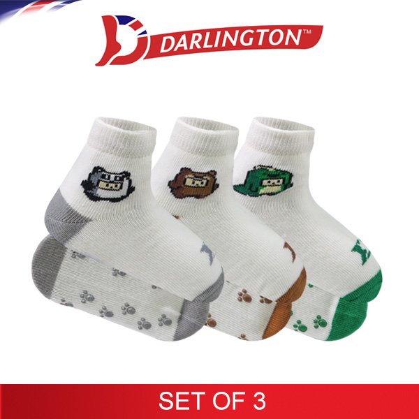 darlington babies fashion cotton anti slip anklet socks 6d0442 set of 3