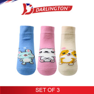 darlington babies fashion cotton garterless anklet socks 6d0495 set of 3