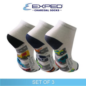 exped kids casual cotton charcoal anklet socks 3d0535 set of 3