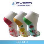 exped kids casual cotton charcoal anklet socks 3d0576 set of 3
