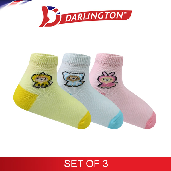 darlington babies fashion cotton anklet socks 6d0796 set of 3