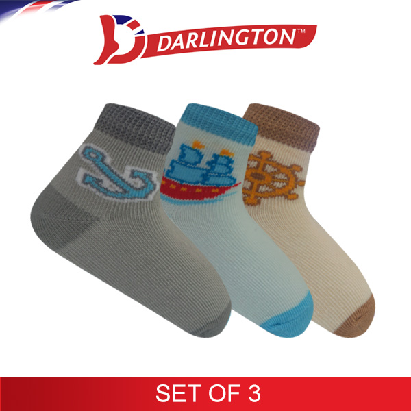 darlington babies fashion cotton anklet socks 6d1044 set of 3
