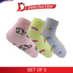 darlington babies fashion cotton anklet socks 6d1192 set of 3