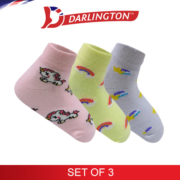darlington babies fashion cotton anklet socks 6d1192 set of 3