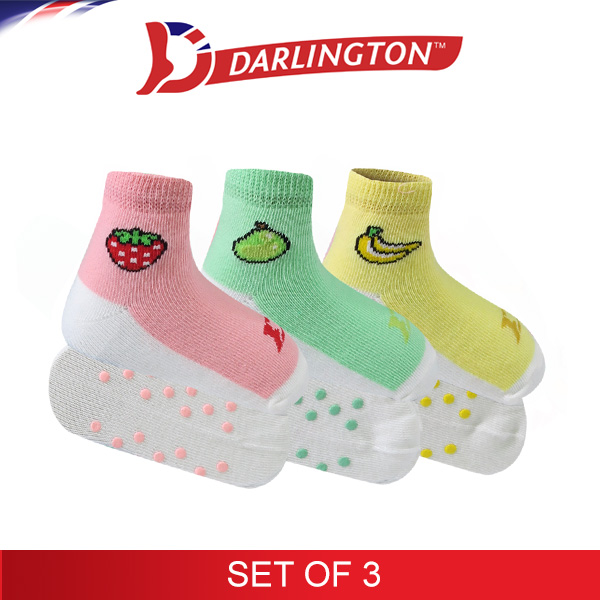 darlington babies fashion cotton anti slip anklet socks 6d0693 set of 3