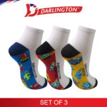 darlington kids casual cotton coffee anklet socks 7d1032 set of 3