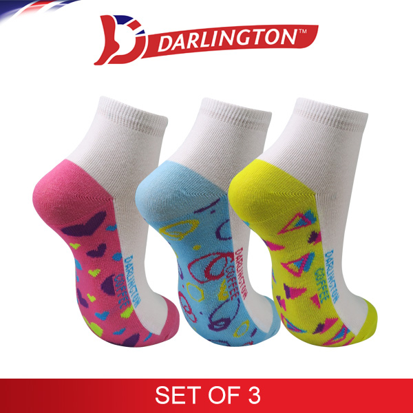 darlington kids casual cotton coffee anklet socks 7d1086 set of 3