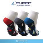 exped kids casual cotton charcoal anklet socks 3d1033 set of 3