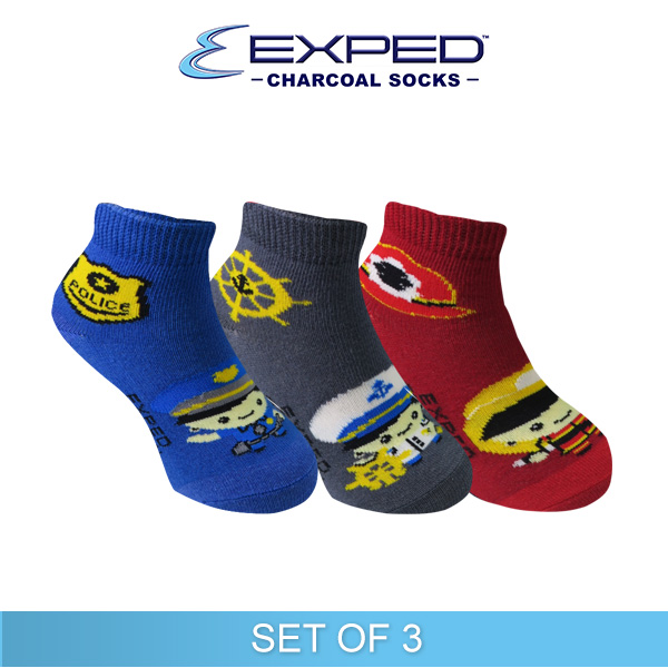 exped kids fashion cotton charcoal anklet socks 3d0831 set of 3