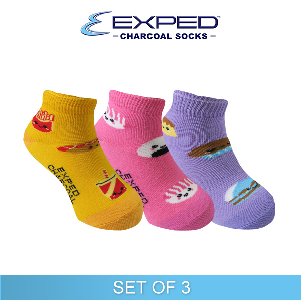 exped kids fashion cotton charcoal anklet socks 3d0876 set of 3