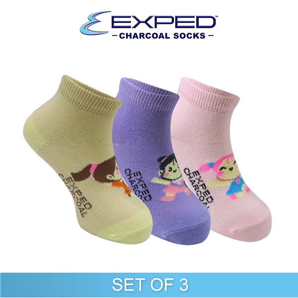 exped kids fashion cotton charcoal anklet socks 3d0878 set of 3