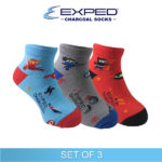 exped kids fashion cotton charcoal anklet socks 3d1031 set of 3