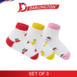 darlington babies fashion cotton anklet socks 6d0293 set of 3