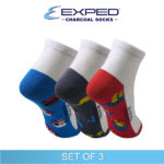 exped kids casual cotton charcoal anklet socks 3e0431 set of 3