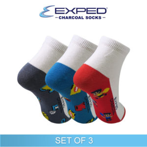 exped kids casual cotton charcoal anklet socks 3e0531 set of 3