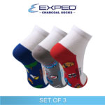 exped kids casual cotton charcoal anklet socks 3e0632 set of 3
