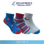 exped kids fashion cotton charcoal anklet socks 3e0131 set of 3