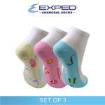 exped ladies casual cotton charcoal anklet 4e0454 set of 3