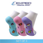 exped ladies casual cotton charcoal anklet 4e0651 set of 3