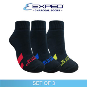 exped men sports thick cotton charcoal low cut socks 5e0466 set of 3