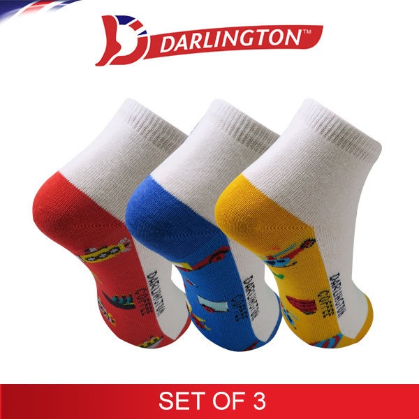 darlington kids casual cotton coffee anklet socks 7e0732 set of 3