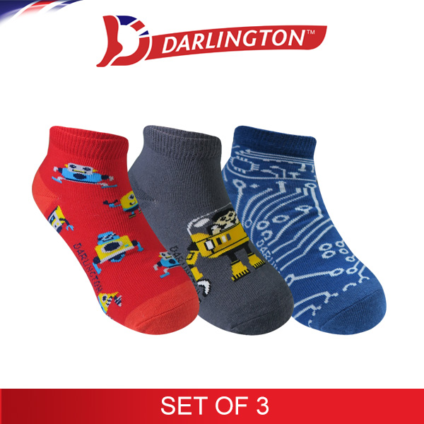 darlington kids fashion cotton coffee anklet socks 7e0933 set of 3