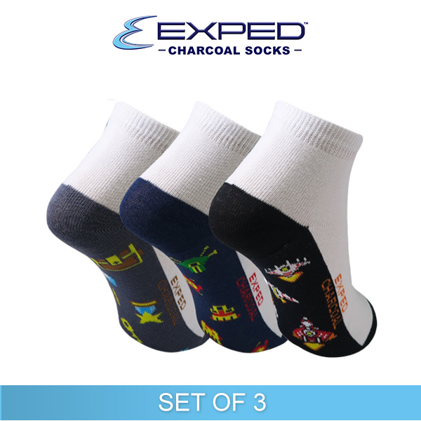 exped kids casual cotton charcoal anklet socks 3e0734 set of 3