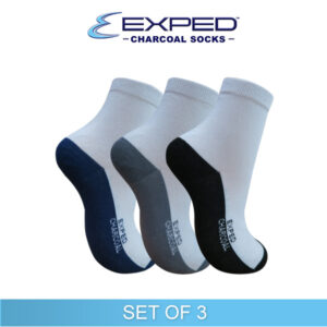 exped kids casual cotton charcoal medium socks 3e0231 boy set of 3