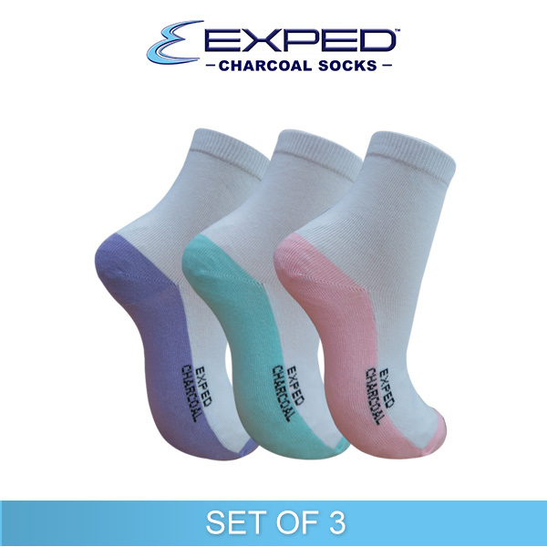 exped kids casual cotton charcoal medium socks 3e0231 girl set of 3