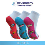 exped ladies casual cotton charcoal anklet socks 4e0776 set of 3