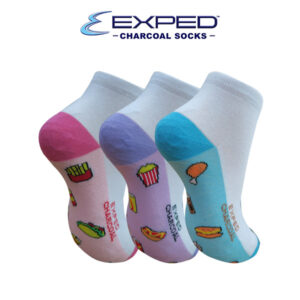 exped ladies casual cotton charcoal anklet socks 4e0778 set of 3